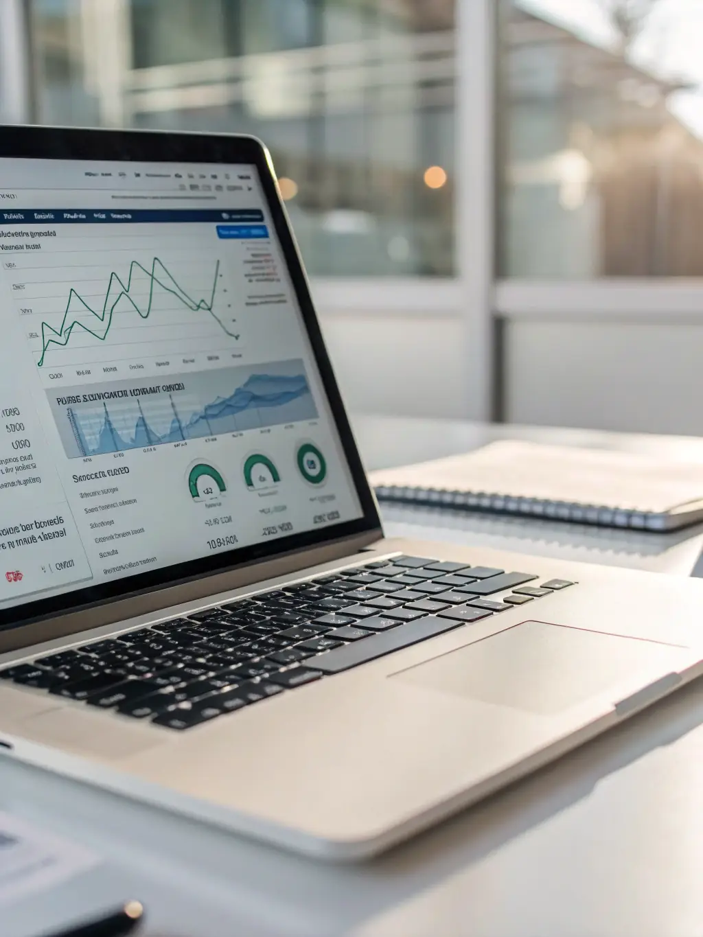A laptop displaying search engine optimization tools and analytics, illustrating Sambi's focus on improving website visibility.